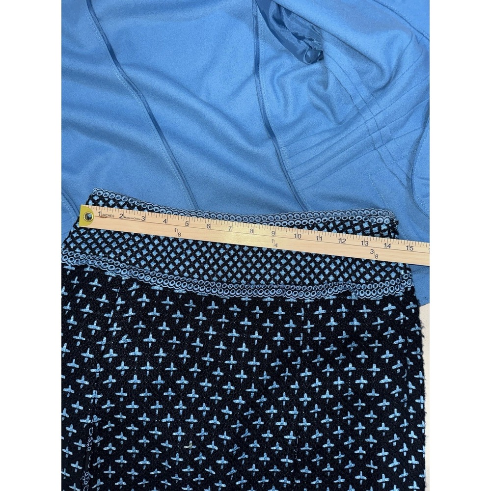 Vintage Carlisle Suit Set Sz 4 6 Blue Wool Blend Tweed Blazer Jacket Skirt - Picture 7 of 15